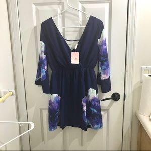 Blue floral tunic